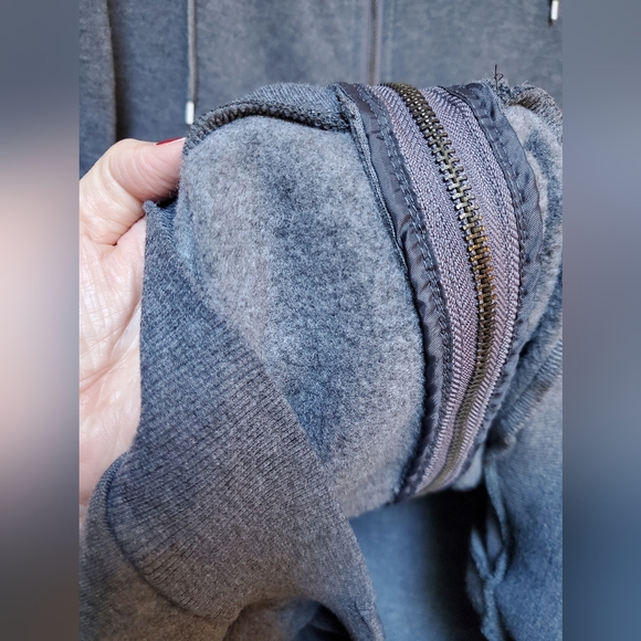 Long Heather Gray Sweatshirt Zipper Front ZAvenue USA 1XL - Picture 4 of 13